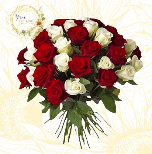 ELEGANTE RAMO BUCHON 60 ROSAS""