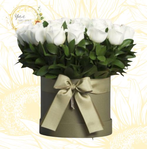 BELLO BOX DE 3O ROSAS BLANCAS"