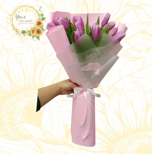 BOUQUET DE 10 TULIPANES ROSADOS"