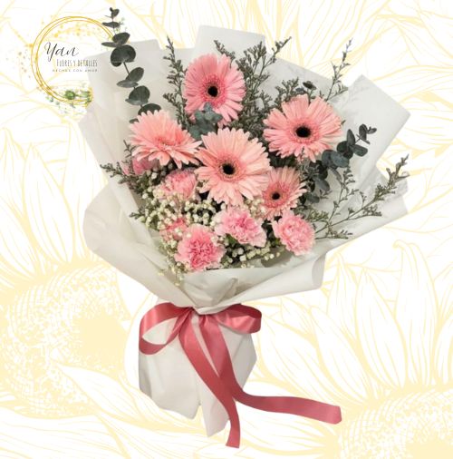 BOUQUET 5 GERBERAS."