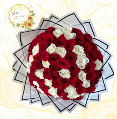BOUQUET BICOLOR 100 ROSAS"