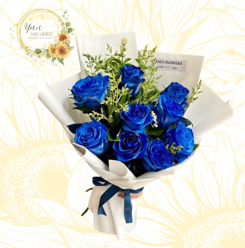 HERMOSO RAMO BLUE 9 ROSAS