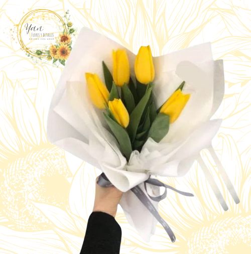 5 TULIPANES AMARILLOS"