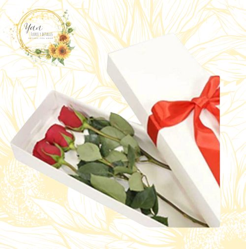 ELEGANTE CAJA VISORA DE 3 ROSAS"